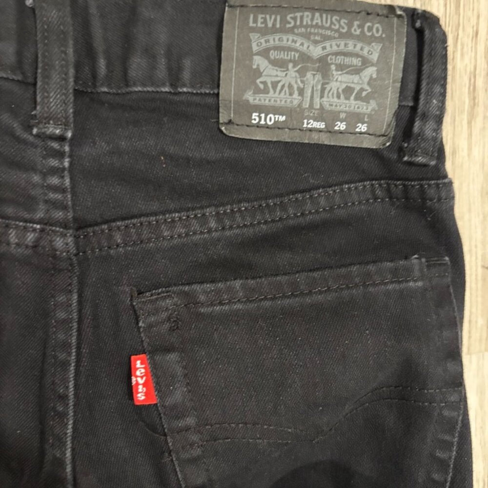 🖤Levi’s 510 Skinny Jeans Black Kids 12 Regular W26 L26 Slim Fit Denim